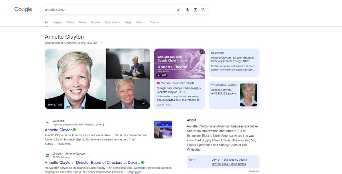 Annette Clayton: Google Knowledge Panel